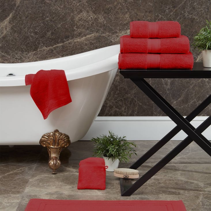 Maxi drap de bain 550 g/m²  rubis 100x150 cm-Luxury cropped-4