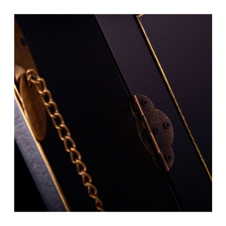 Buffet chinoiserie en bois noir et doré 1 porte et 8 tiroirs-CHINOISERIE cropped-3