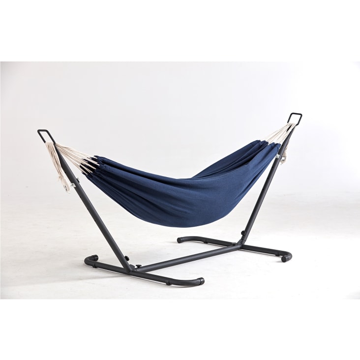 Hängematte mit Ständer 2,6 m aus Polyesterstoff, blau Copacabana