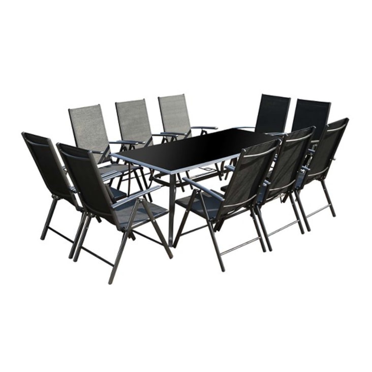 Table de jardin et 10 chaises en aluminium-Rimini