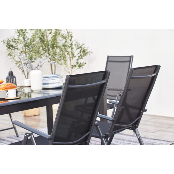 Table de jardin et 6 chaises en aluminium gris-Ravenne cropped-7