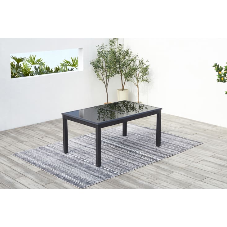 Table de jardin et 6 chaises en aluminium gris-Ravenne cropped-8