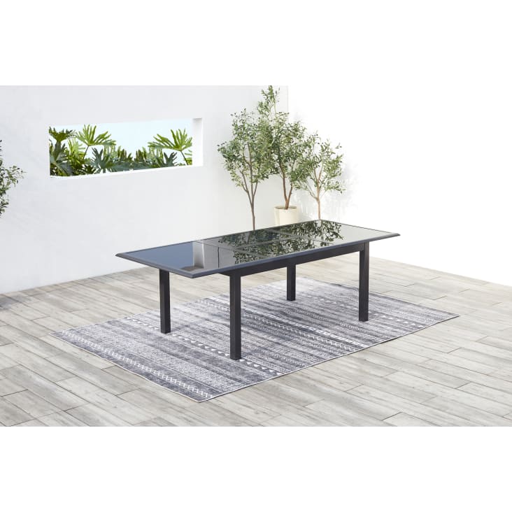 Table de jardin et 6 chaises en aluminium gris-Ravenne cropped-9