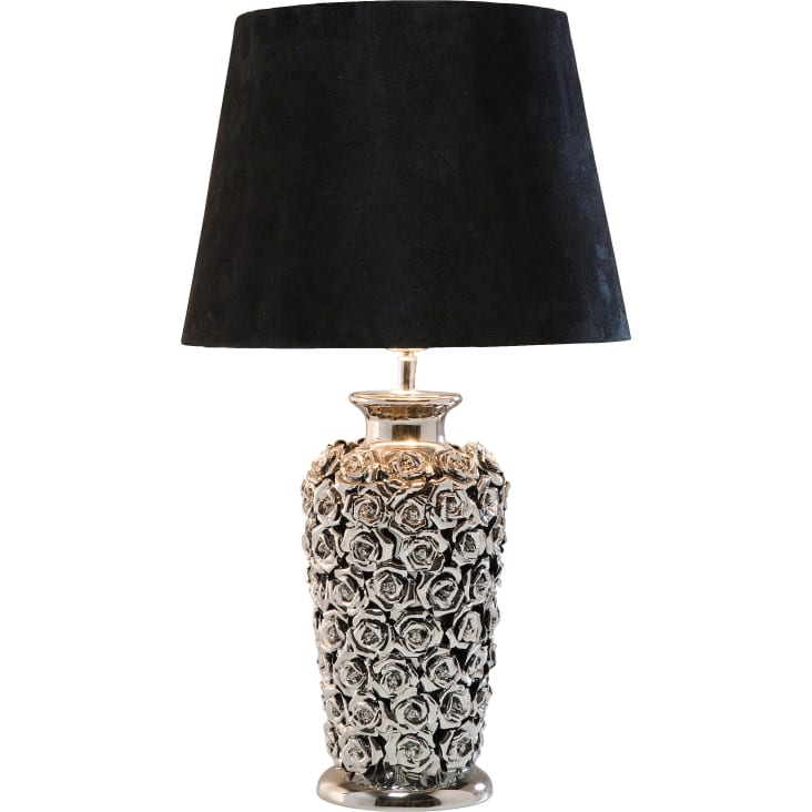 Lampe mit Rosenblüten in Silber H57cm Rose | Maisons du Monde