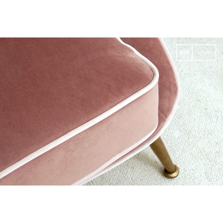 Fauteuil crapaud en velours rose-Barnolomeo cropped-4
