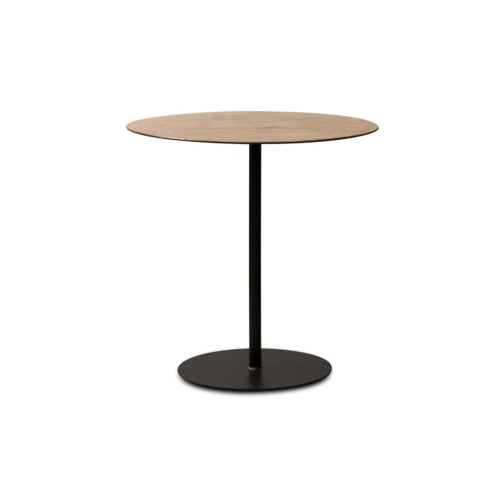 Petite table d'appoint en métal et bois marron-Xyleme