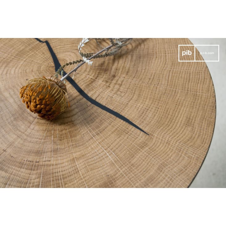 Petite table d'appoint en métal et bois marron-Xyleme cropped-5