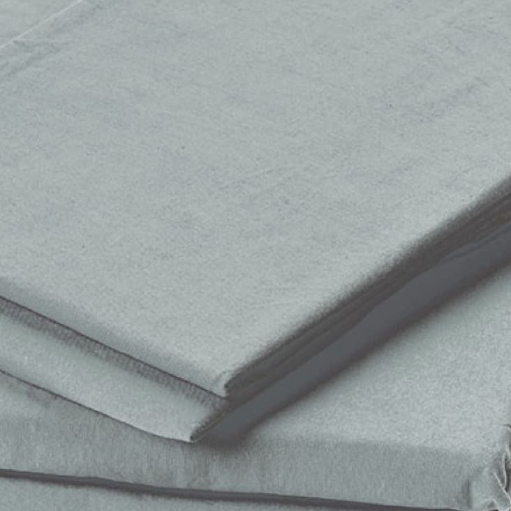 Taie d'oreiller en coton lavé gris 65x65 cm cropped-2