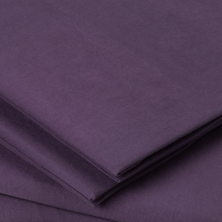 Taie d'oreiller en coton lavé violet parme 65x65 cm cropped-2