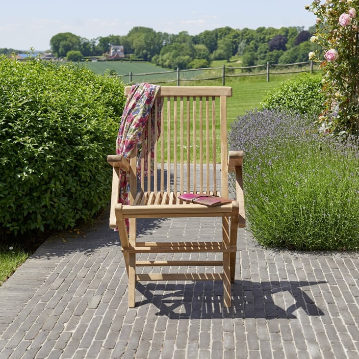 2 fauteuils de jardin en teck massif pliants-Midland cropped-4