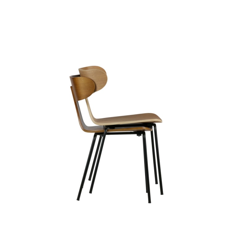 Lot de 2 chaises design empilables bois foncé-Form cropped-4