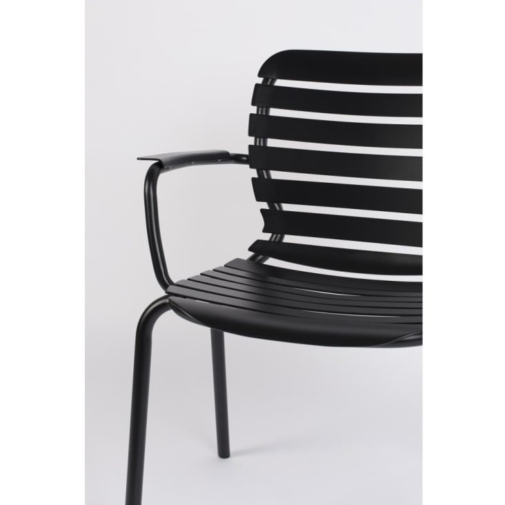 Chaise de jardin en métal noir avec accoudoirs - Vondel Référence :  CD_Ch90E-02