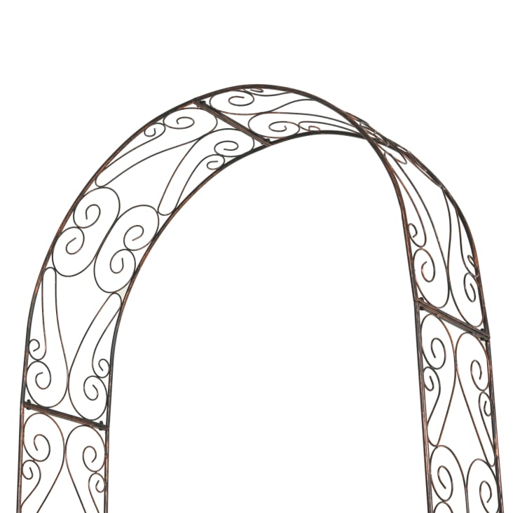 Arche de jardin style fer forgé métal époxy noir vieilli cuivré