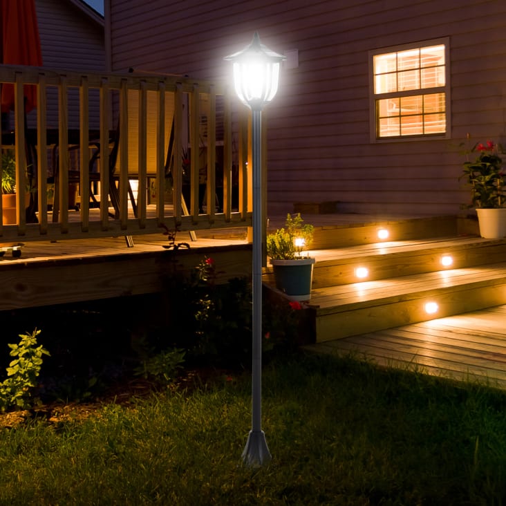 Eclairage solaire exterieur jardin au sol : spots, lanternes