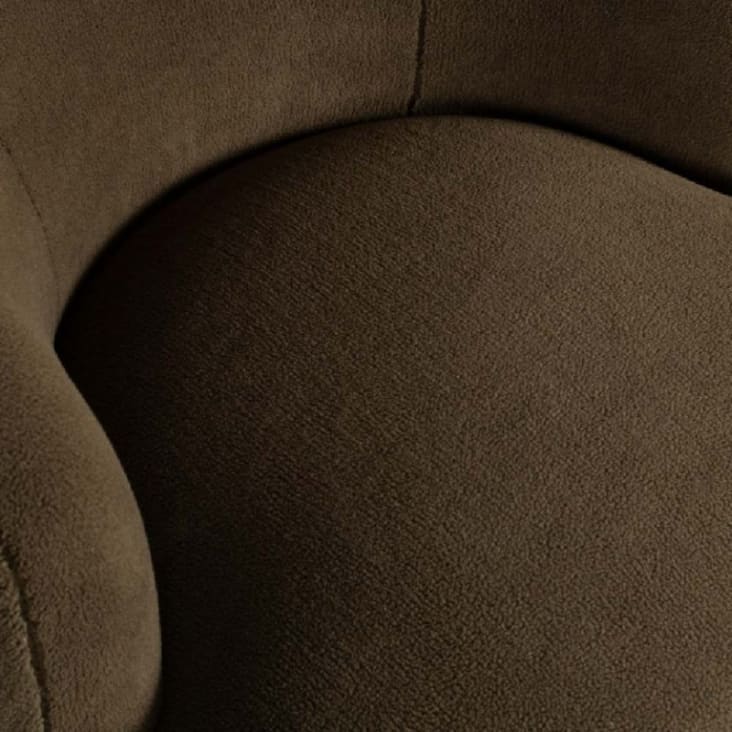 Fauteuil pivotant arrondi en tissu marron-Wool cropped-4