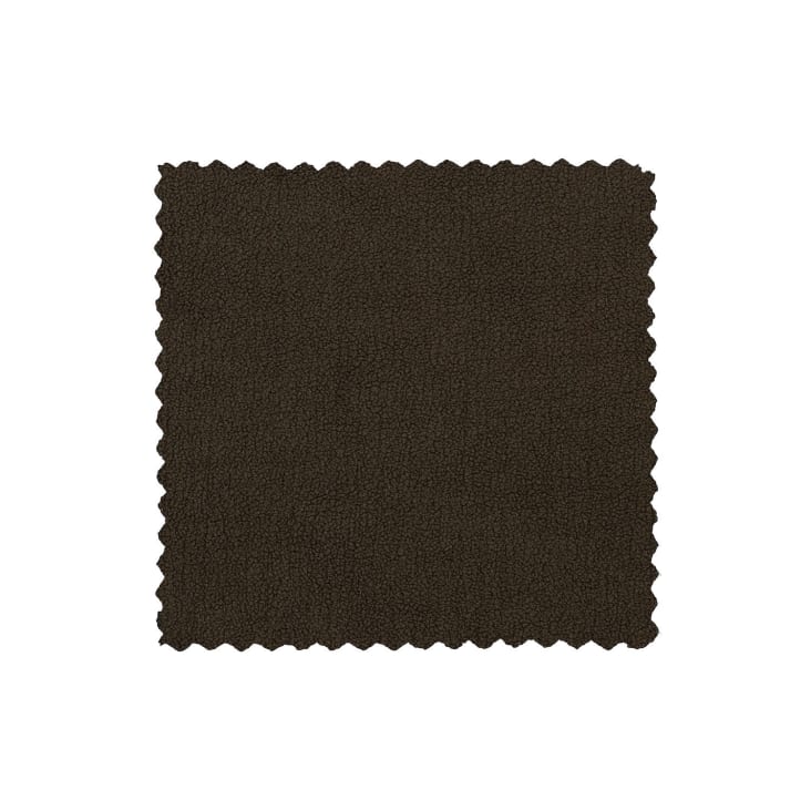 Fauteuil pivotant arrondi en tissu marron-Wool cropped-8