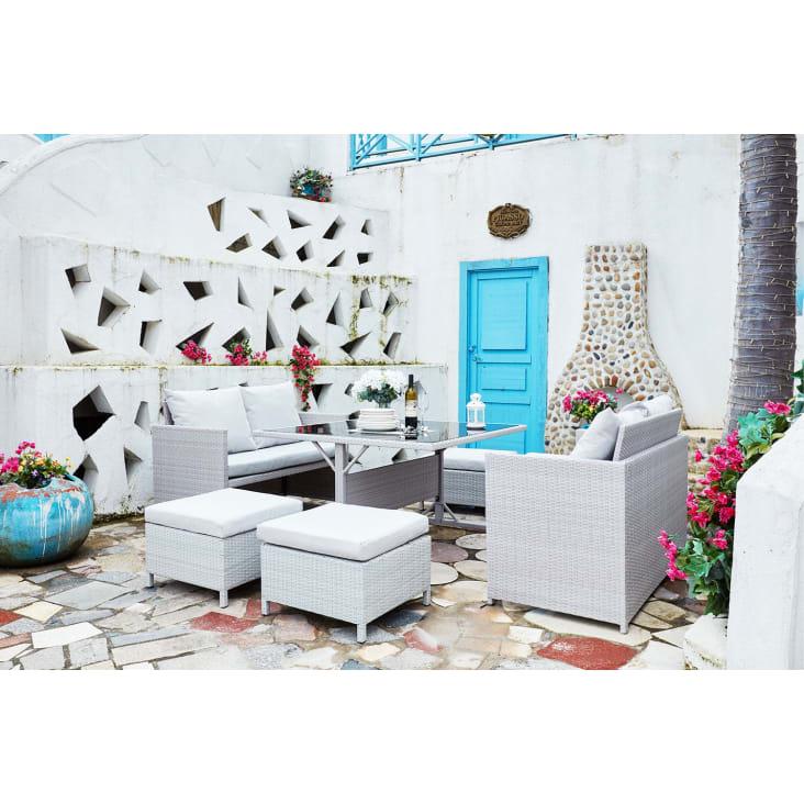 Salon de jardin encastrable 8 places en résine gris-Nouméa cropped-9
