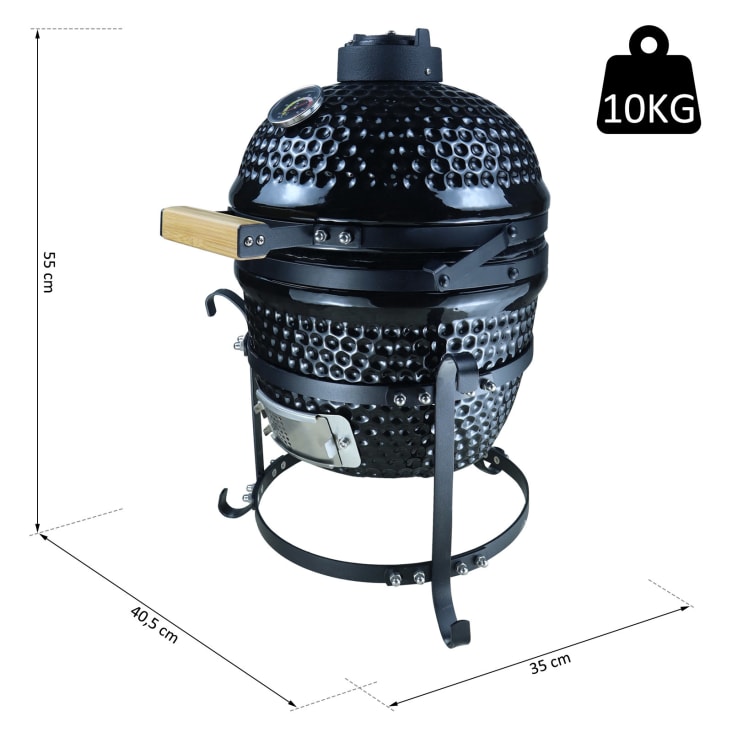 Barbecue à charbon design olive acier céramique martelé noir cropped-3