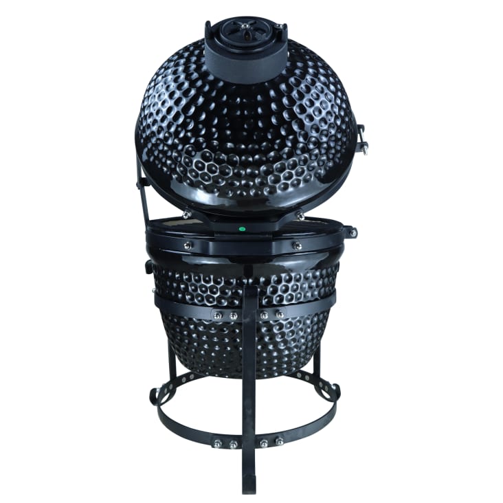 Barbecue à charbon design olive acier céramique martelé noir cropped-5