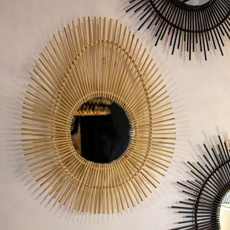 Miroir ovale en bambou h60cm-Coba cropped-2