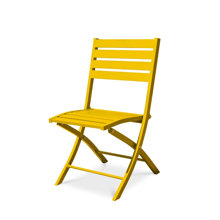 Chaise de jardin pliante en aluminium moutarde-Marius