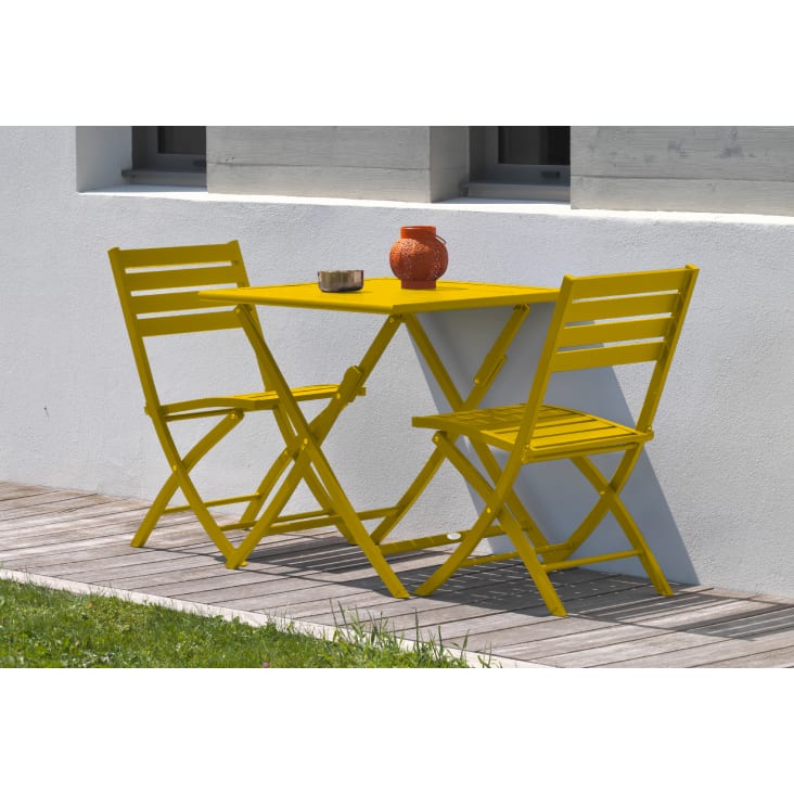 Chaise de jardin pliante en aluminium moutarde-Marius cropped-2