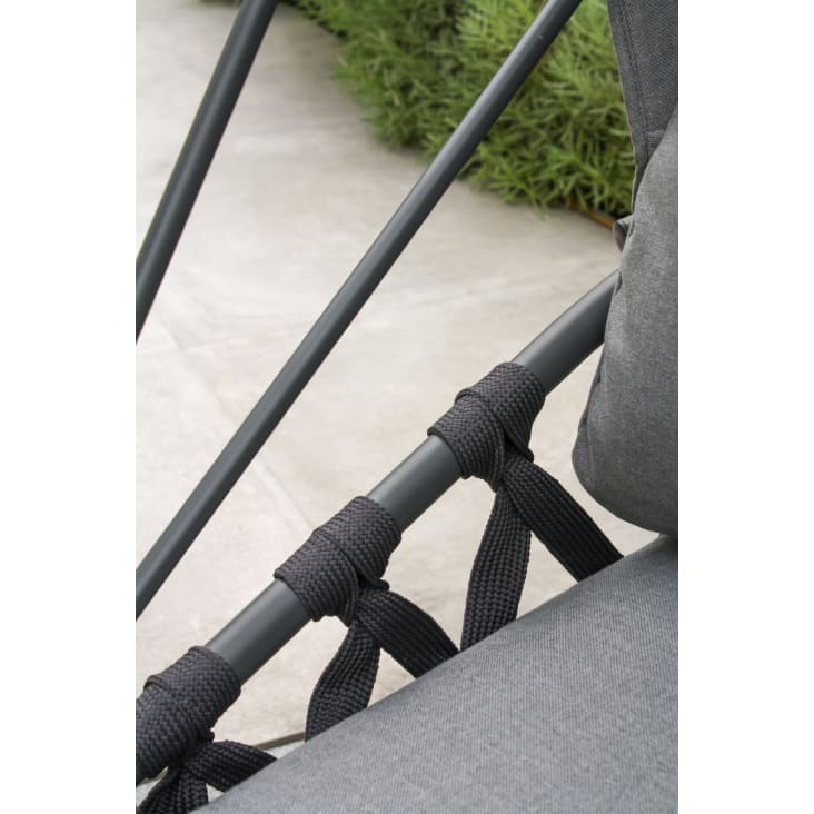 Siège suspendu de jardin avec coussins et nacelle pliable gris-Lacanau cropped-5