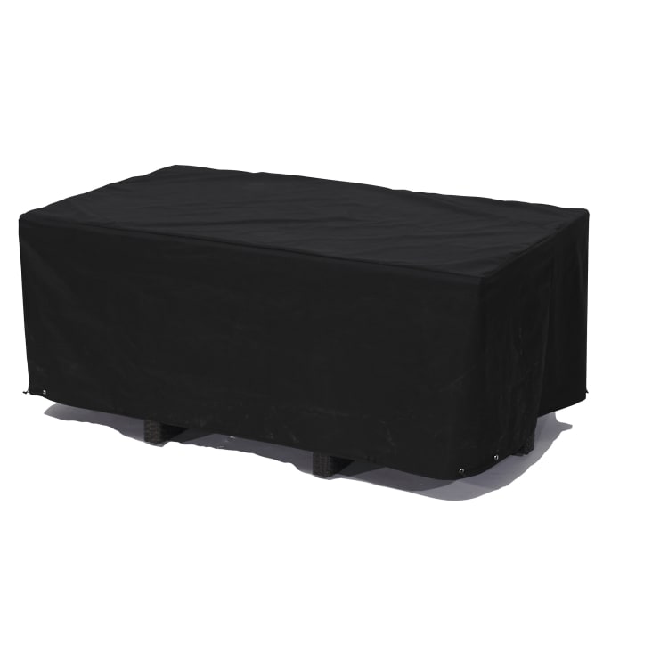 Housse de protection pour table de jardin 8 places en polyester noir-Housse