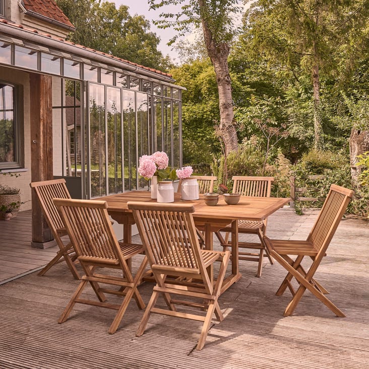 Tavolo Allungabile Set Tavolo Da Giardino In Teak Sedie