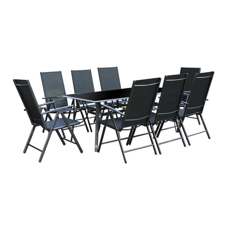 Table de jardin et 8 chaises en aluminium-Rimini