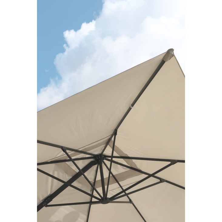 Parasol déporté rotatif gris toile rectangulaire 3 x 4 m - Sevilla