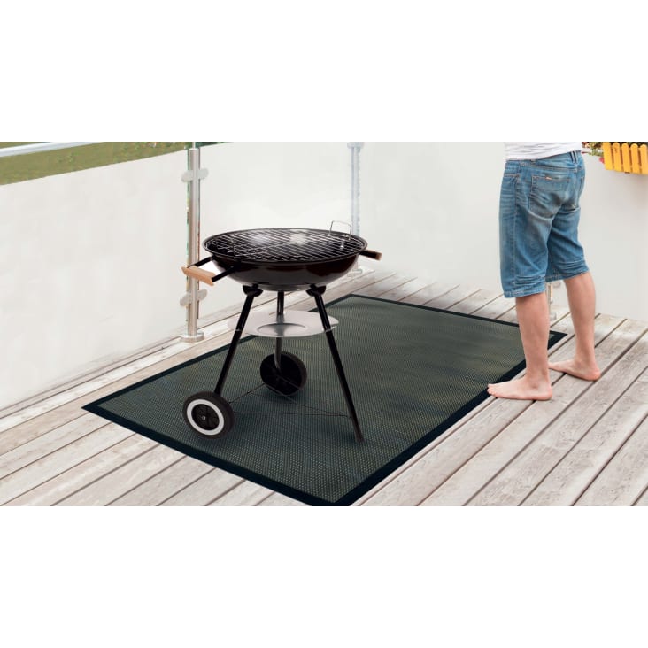 Tappetino per barbecue e plancha in PVC nero 120 x 100 cm Solys