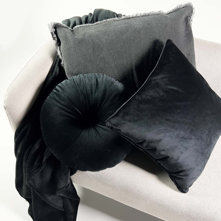 Plaid noir fleece 150x200 cm uni-BILLY