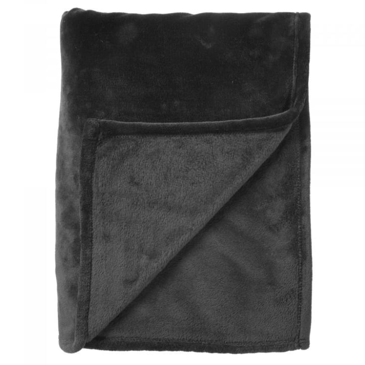 Plaid noir fleece 150x200 cm uni-BILLY cropped-2