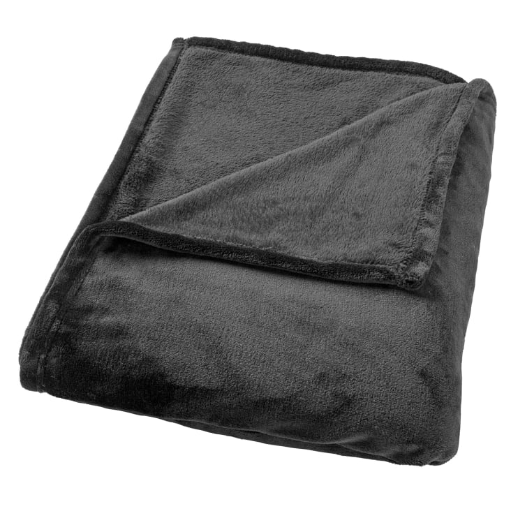 Plaid noir fleece 150x200 cm uni-BILLY cropped-4