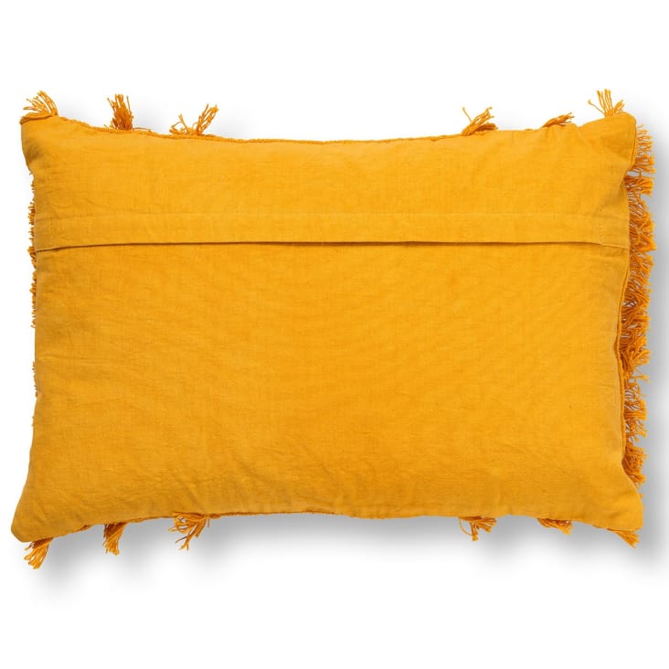 Housse de coussin jaune en coton-40x60 cm uni-FARA cropped-2