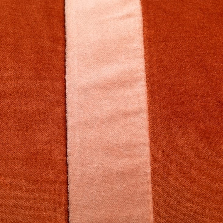 Coussin - orange en velours 30x50 cm avec motif rayé-PIPPA cropped-3