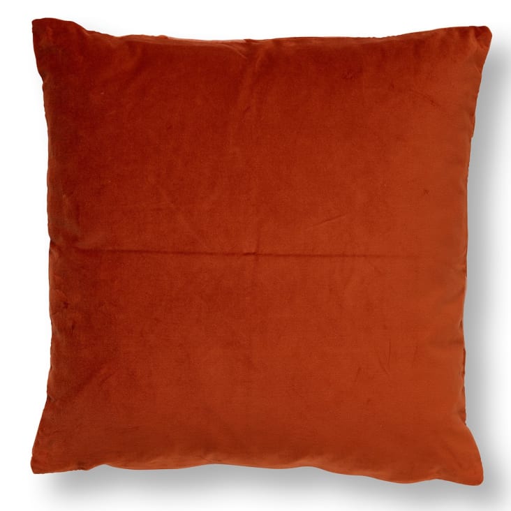 Coussin - orange en velours 45x45 cm avec motif rayé-PEBBE cropped-2