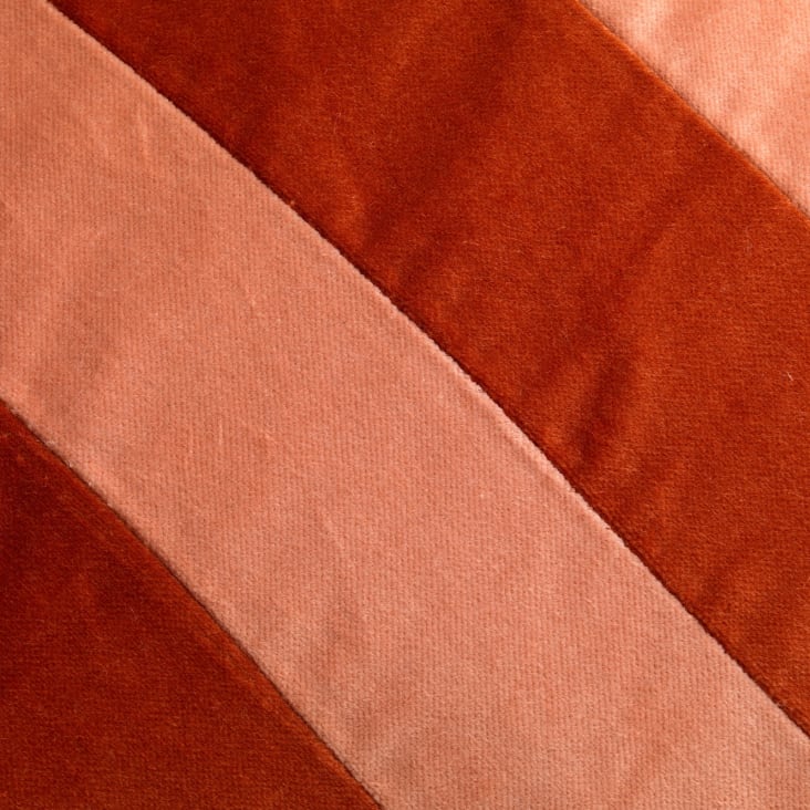 Coussin - orange en velours 45x45 cm avec motif rayé-PEBBE cropped-3