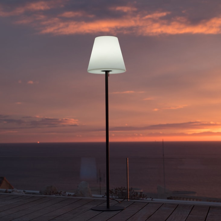 Lampadaire lumineux rechargeable pied métal design scandinave LED blan –