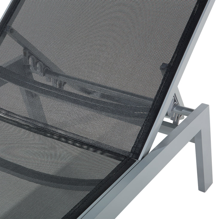 Gartenliege aus Aluminium L190, schwarz Catania Maisons du Monde