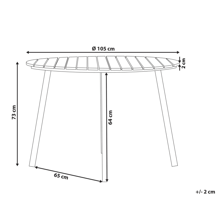 Table de jardin en bois synthétique et aluminium blanc D105cm-Cavoli cropped-6