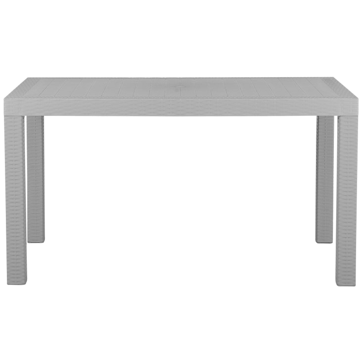 Tavolo da giardino in rattan sintetico 140 x 80 cm grigio chiaro-Fossano cropped-3