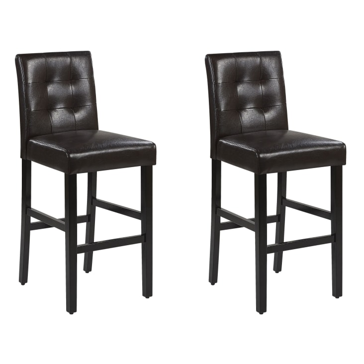 Lot de 2 chaises de bar en cuir PU marron-Madison