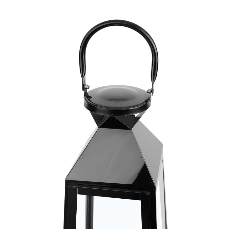 Lanterne noire bougie led décoration noël - 10x10x27.5cm Couleur noir  Wadiga