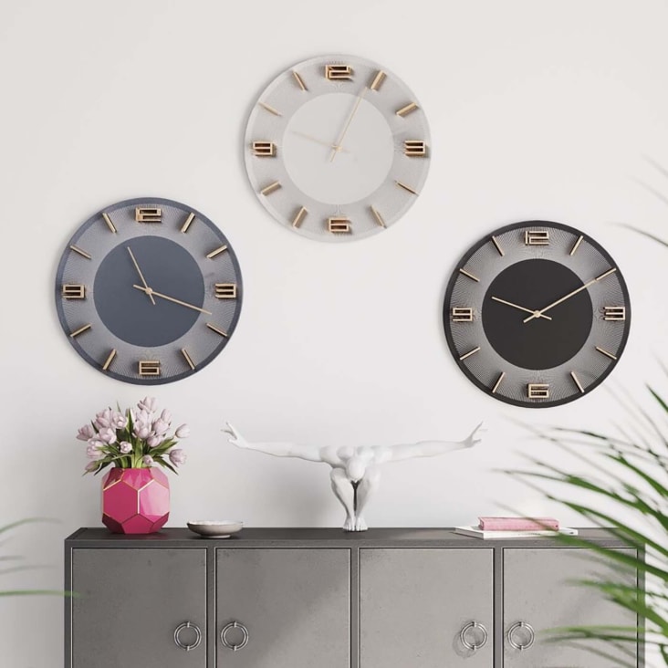 Orologio da parete moderno alluminio grigio 49x49x5 cm Leonardo Maisons du Monde