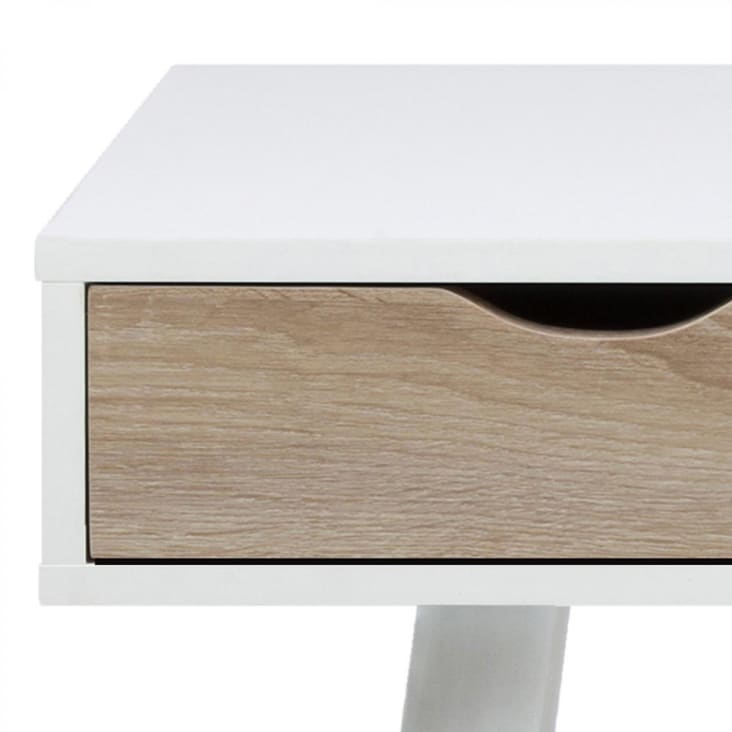 Bureau simple avec tiroirs des deux côtés, bureau fait main en bois  récupéré, style Scandi avec pieds effilés en bois danois, MAEVE moderne du  milieu du siècle -  Canada
