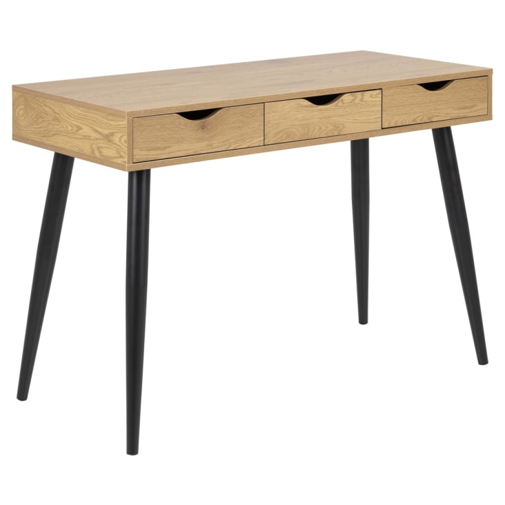Bureau simple avec tiroirs des deux côtés, bureau fait main en bois  récupéré, style Scandi avec pieds effilés en bois danois, MAEVE moderne du  milieu du siècle -  Canada