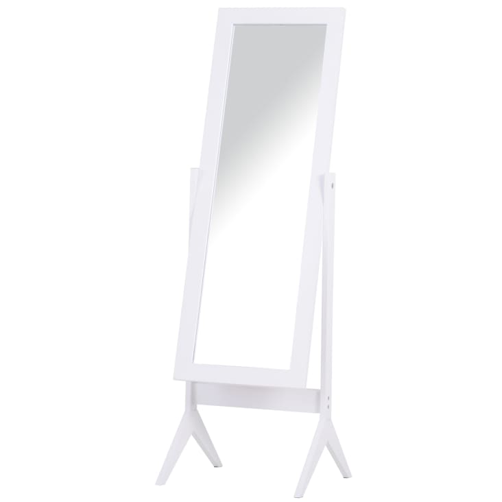 Miroir à pied inclinaison réglable blanc H148cm