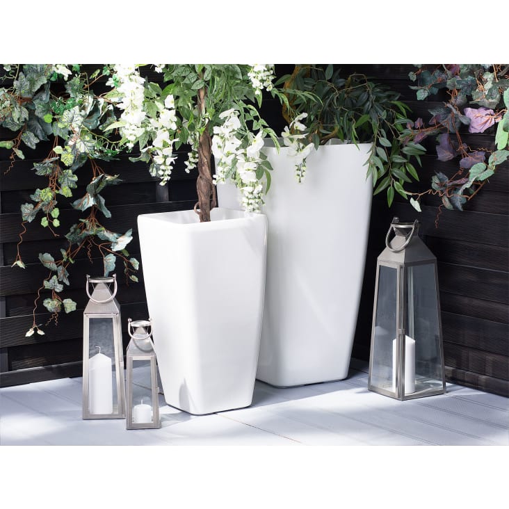 Vaso per piante in color bianco lucido 40x40x76 Modi